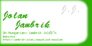 jolan jambrik business card